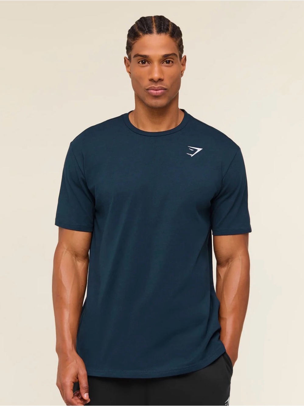 Gymshark Men's Dark Navy Crew Neck Short Sleeve Tee size medium